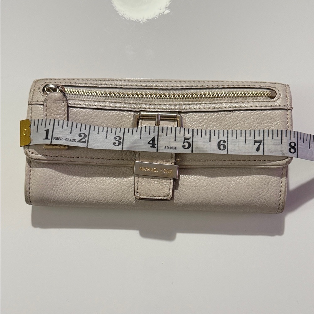 Michael Kors Beige Leather Wallet with Buckle - Picture 16 of 16